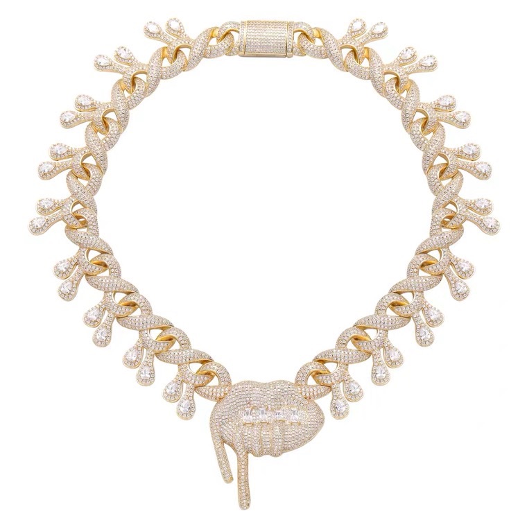 Bling Bling Hip Hop Lips Choker